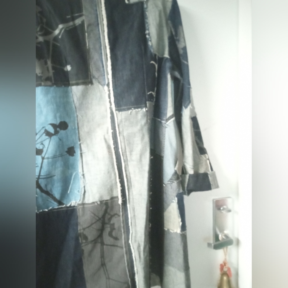 Kate Beak Denim Patchwork Duster Jacket - image 7